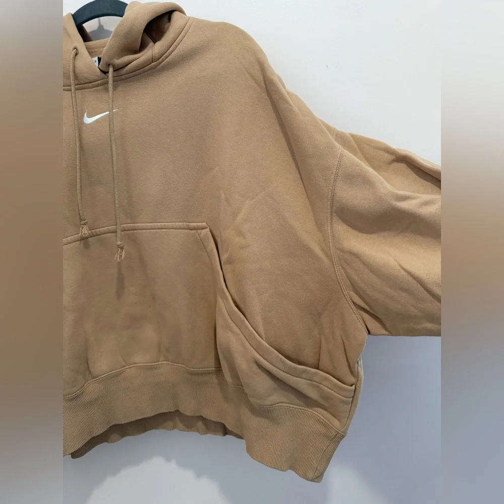 Nike Oversized Cropped Hoodie, Camel - Size Medium - Picture 3 of 7